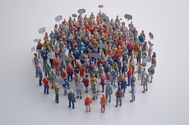 Crowd of People with Speech Bubbles