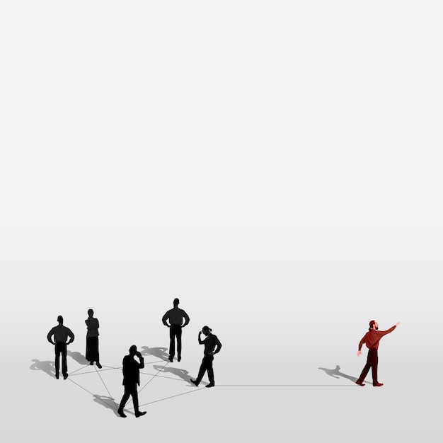Crowd Silhouette People Collage Social