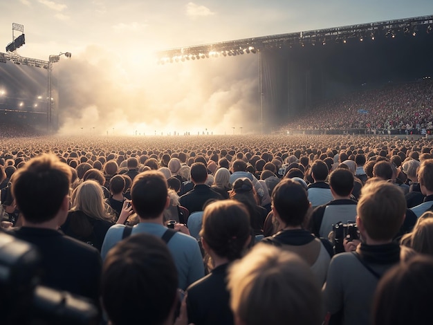 Crowd on stage music festival