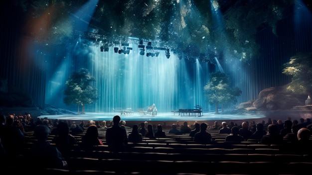 Foto folla con le mani alzate al concetto di musica del festival estivo del concerto