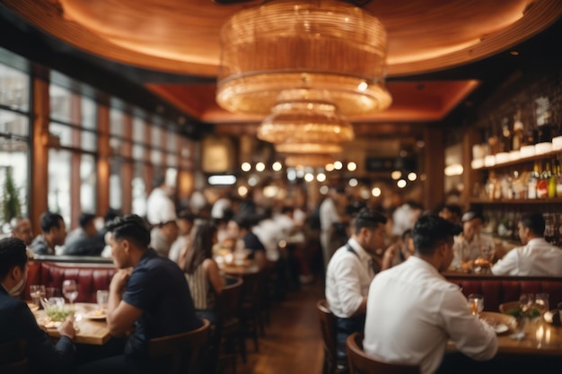 crowded restaurants filled with customers waiters and bartenders working