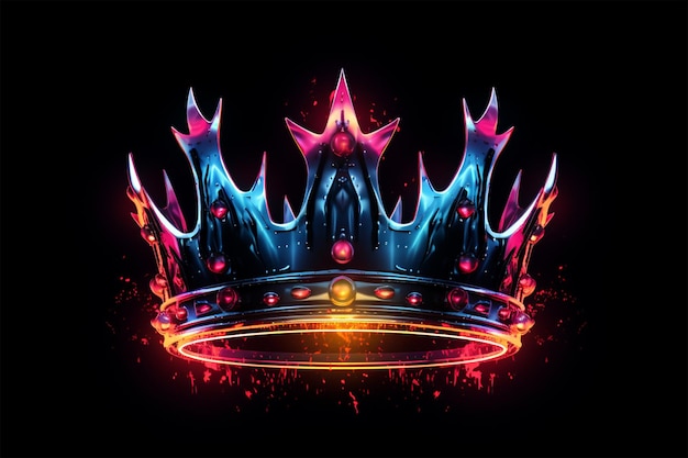 crown abstract neon