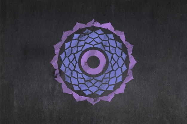 Crown Chakra drawn on a blackboard