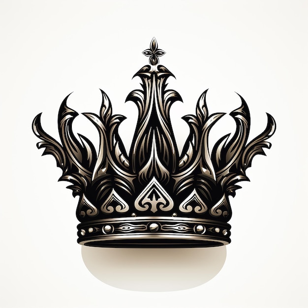 crown emblem illustration logo white background