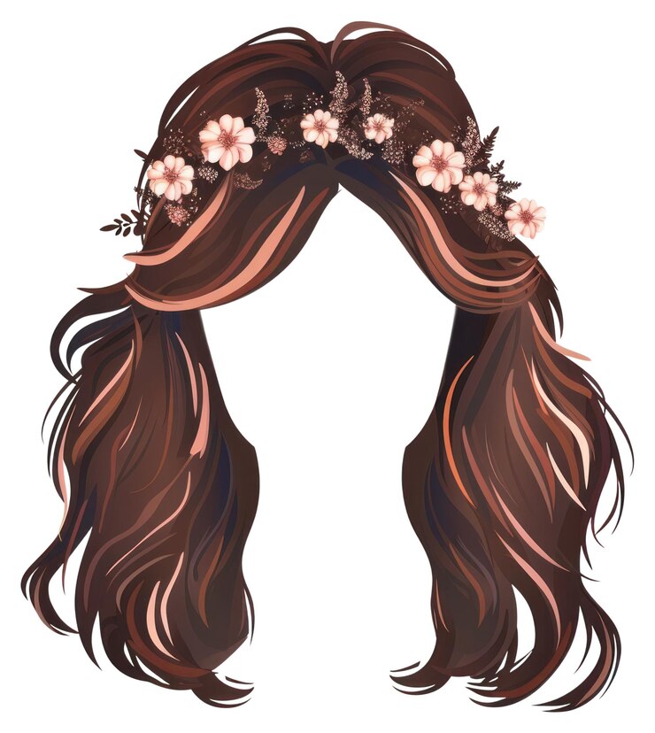 Photo crown flower brown hairstlye hairstyle white background accessories