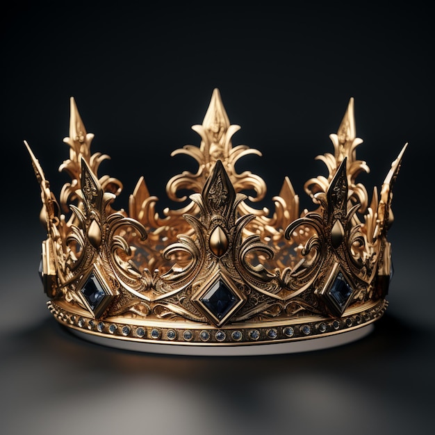 Crown image of red jewels in the style of rendered in unreal en