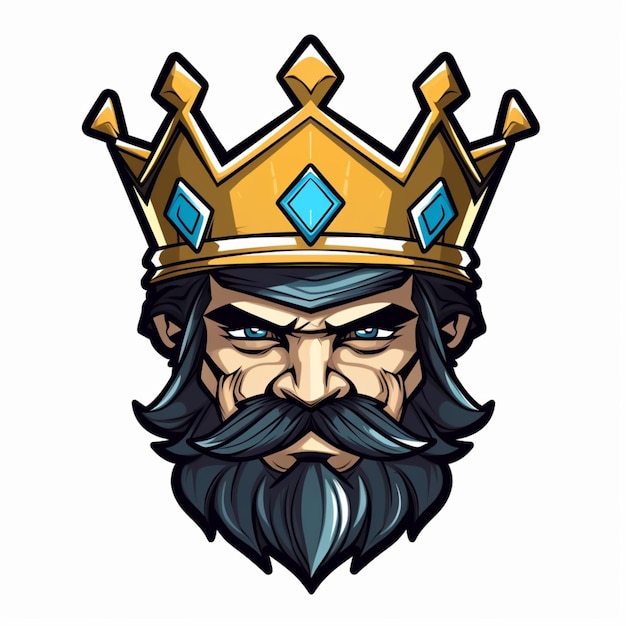 crown king cartoon logo