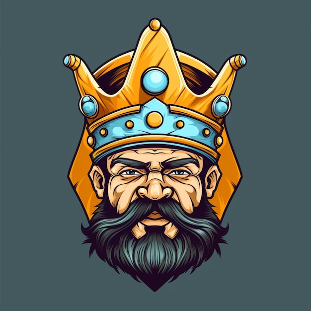 crown king cartoon logo