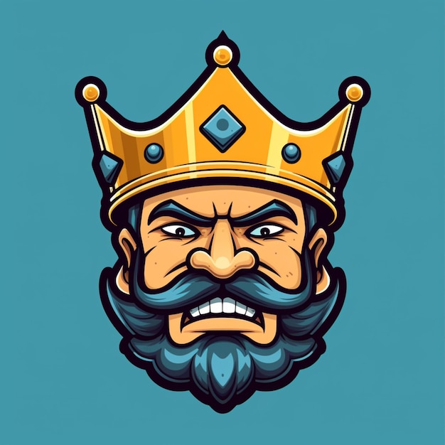 crown king cartoon logo