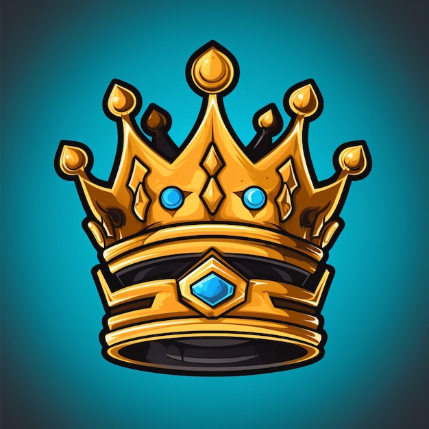 crown king cartoon logo