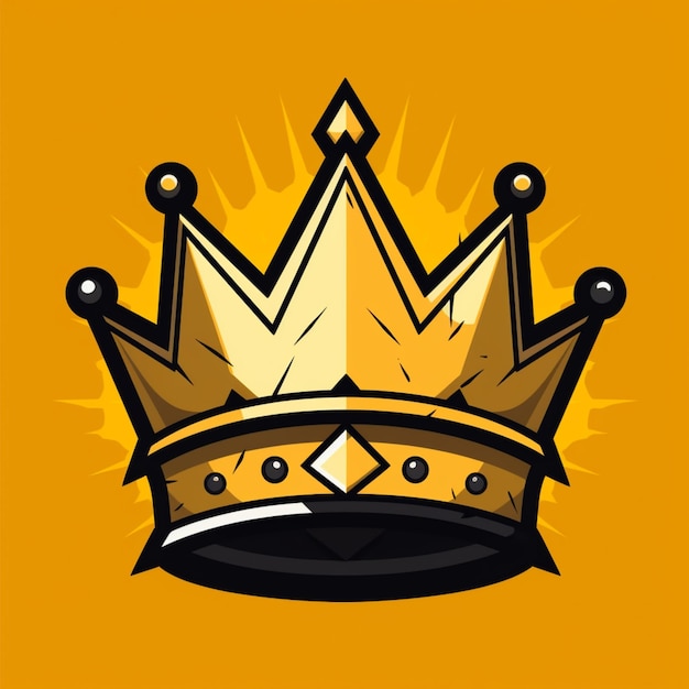 crown king cartoon logo