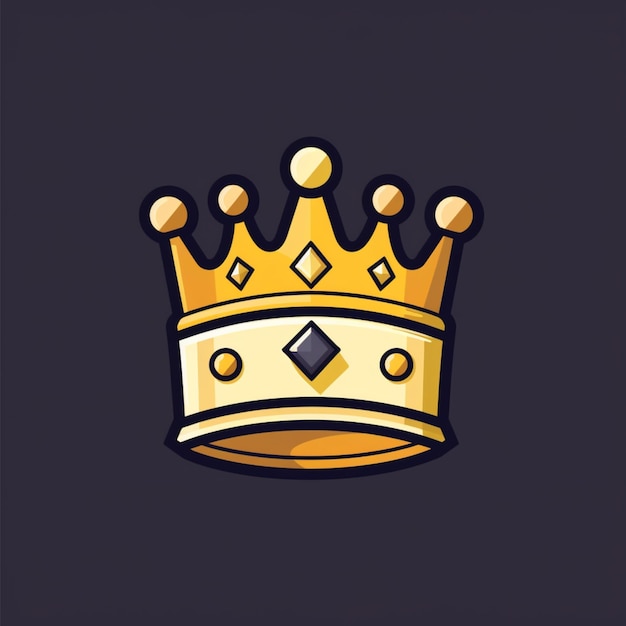 crown king cartoon logo