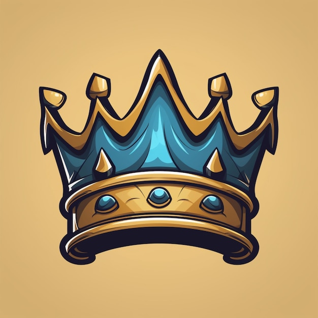 crown king cartoon logo