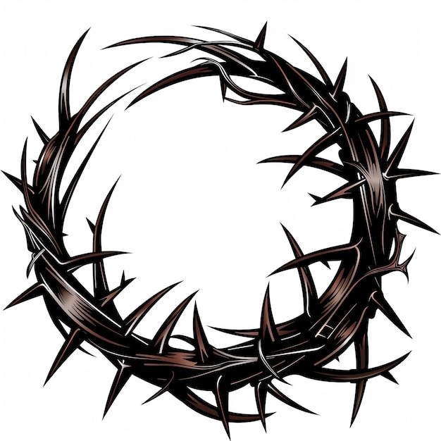 Фото Тёрнистая корона в винтажном стиле знак мучений христа корона иисуса векторная иллюстрация