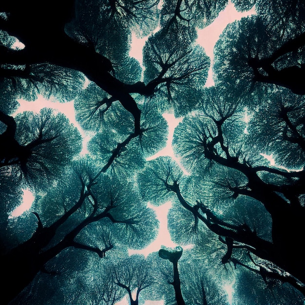 Photo crown shyness trees landscape forest tree crown treetops