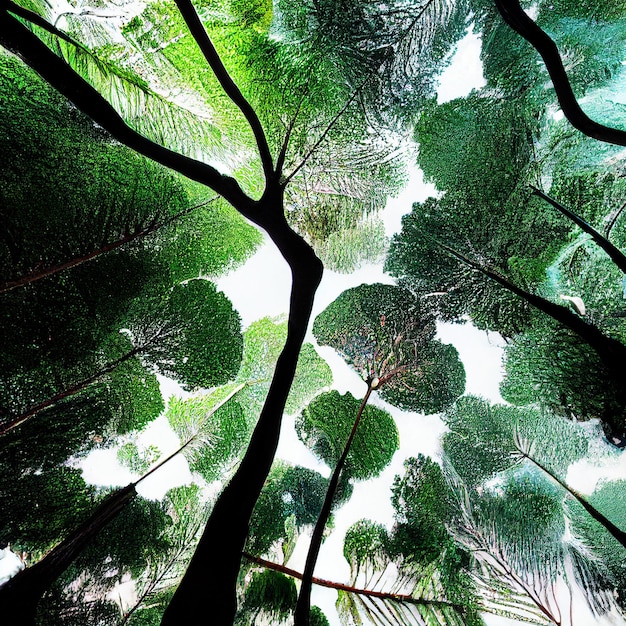 Crown shyness trees landscape forest tree crown treetops