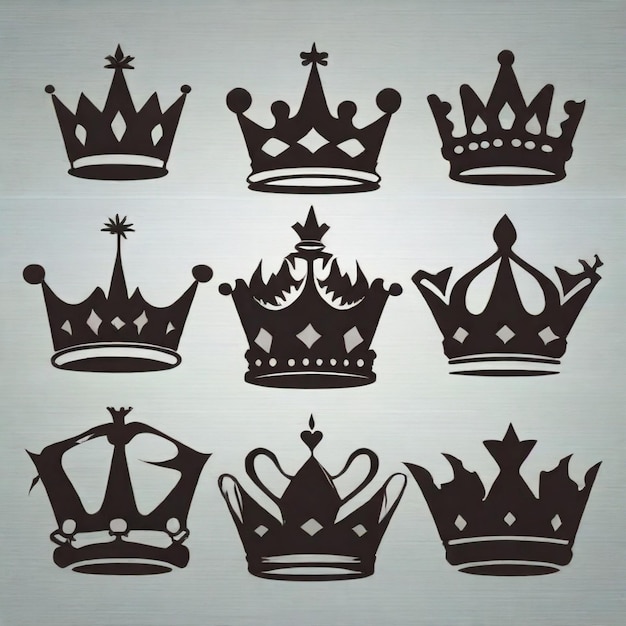 Photo crown silhouettes vector background