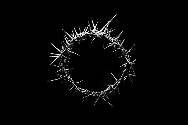 Photo crown of thorns background black white