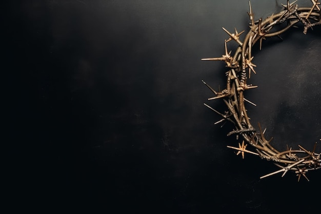 Photo crown of thorns on a black background