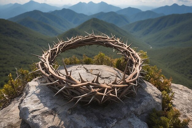 Crown of thorns on the top of a mountain