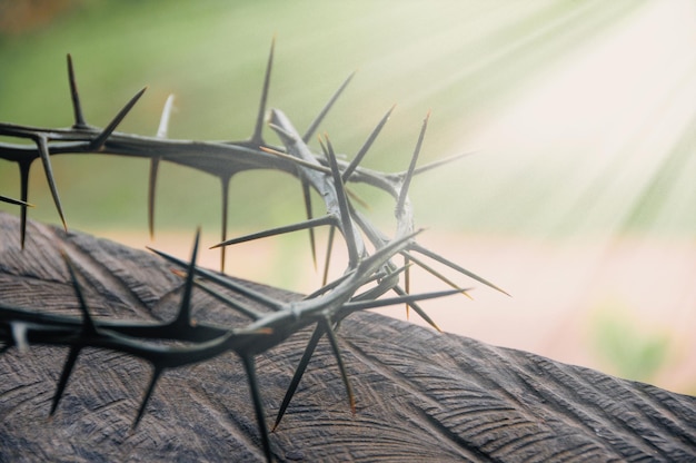 Crown of thorns with customizable space for the and Christian quotes Christianity concept