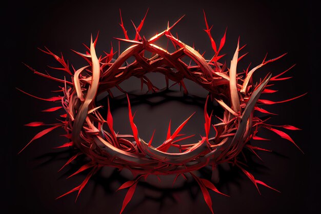 Crown of thorns with a red