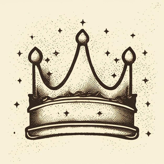 Photo crown vector illustration or crowns pattern doodle vector illustration