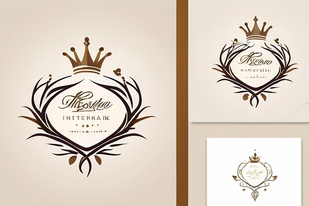 Photo crown and vines logo template growth and prosperity