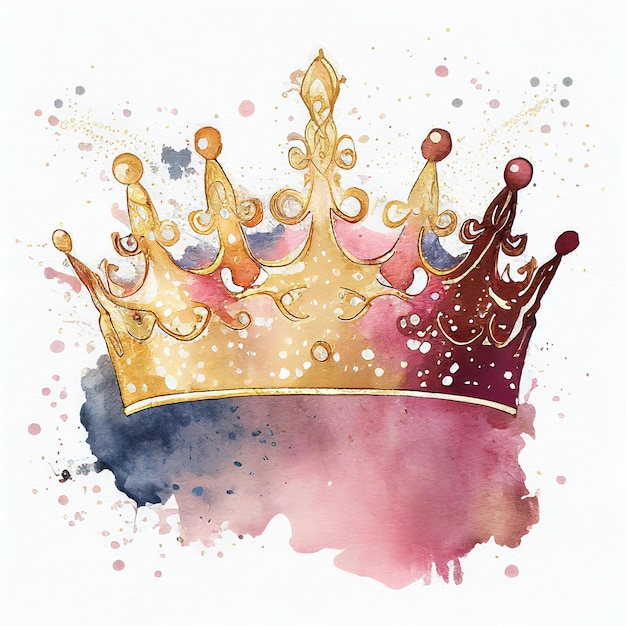 Crown watercolor style Generative AI