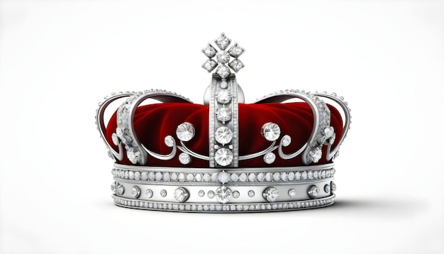 Foto una corona con diamanti isolati su sfondo bianco