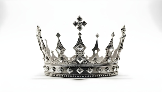 a crown with diamonds isolated on white background