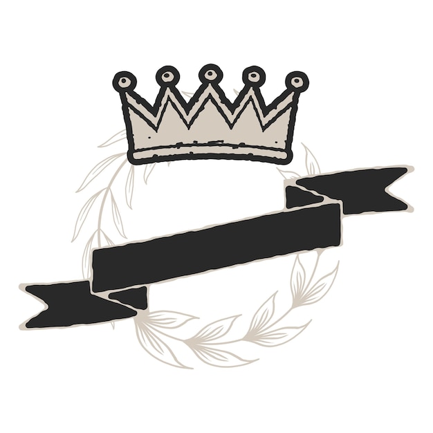 Crown wreath emblem png transparent background