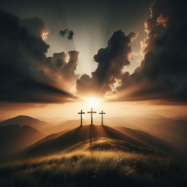 Photo crucifixion cross symbol of golgotha