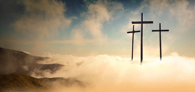 Crocifissione di gesù cristo all'alba