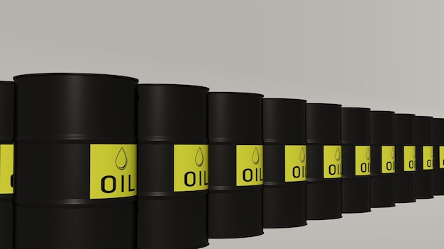 Crude oil barrels 3d image illustration