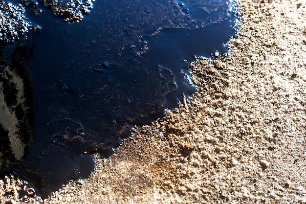 Crude oil on oil spill