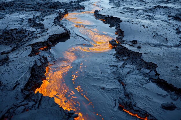 Photo crude oil spills on land pollution