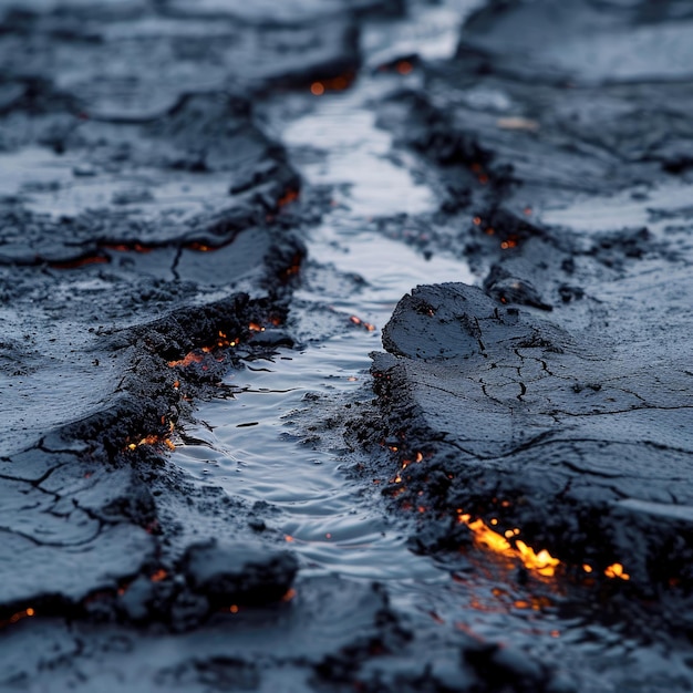 Photo crude oil spills on land pollution