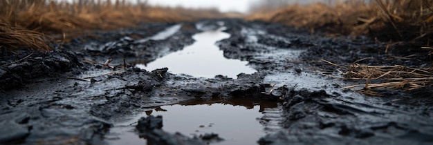 Crude oil spills on land pollution