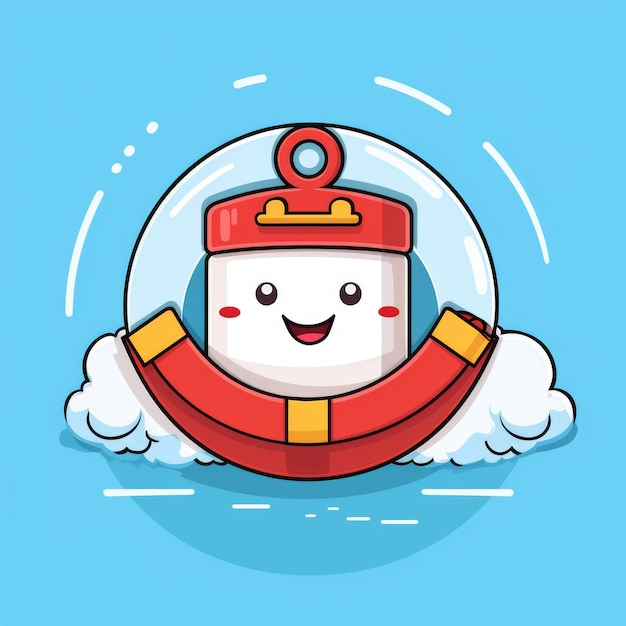 Cruise lifebuoy mascot for a company logo Generative AI