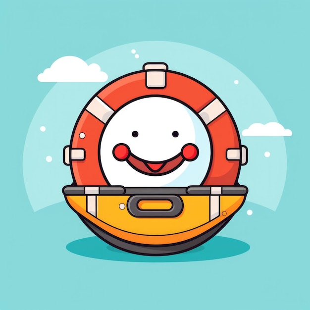 Cruise-reddingsboei-mascotte voor een bedrijfslogo Generatieve AI