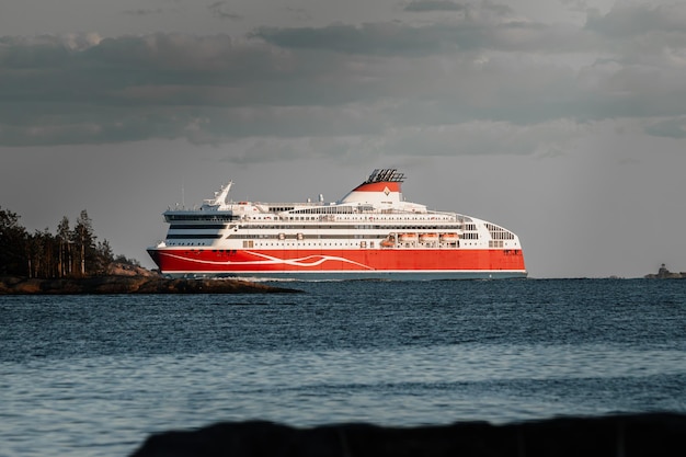 Cruise ship on the Baltic Sea in Helsinki Finland