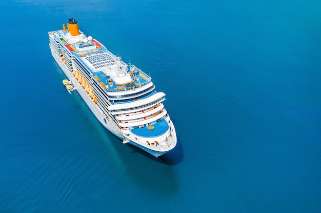 Cruise ship in the blue sea