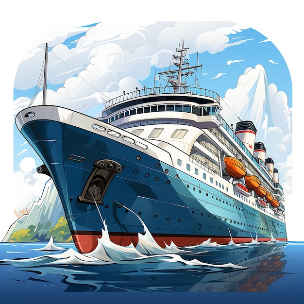 cruise ship cartoon logo