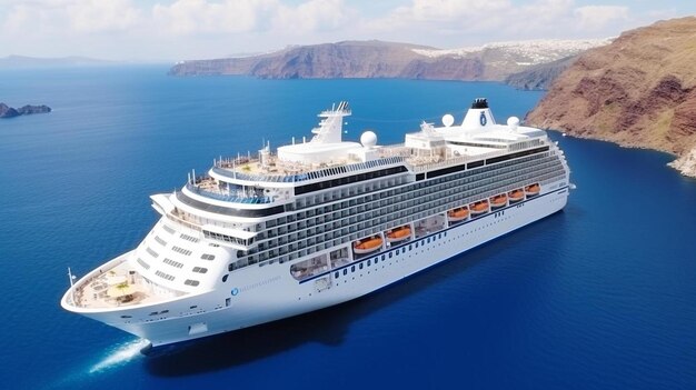 Cruise ship sailing in alaska at dusk