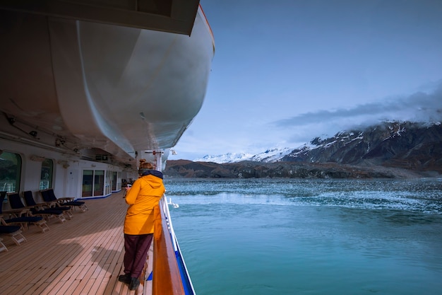 Cruise ship sailing in Glacier Bay National Park, Alaska