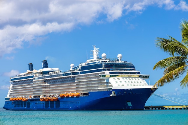 Cruise ship on Saint Croix Frederiksted US Virgin Islands on Caribbean vacation