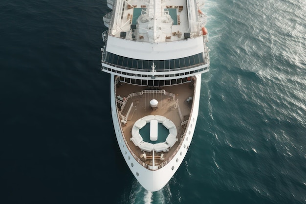 cruise ship sea top view