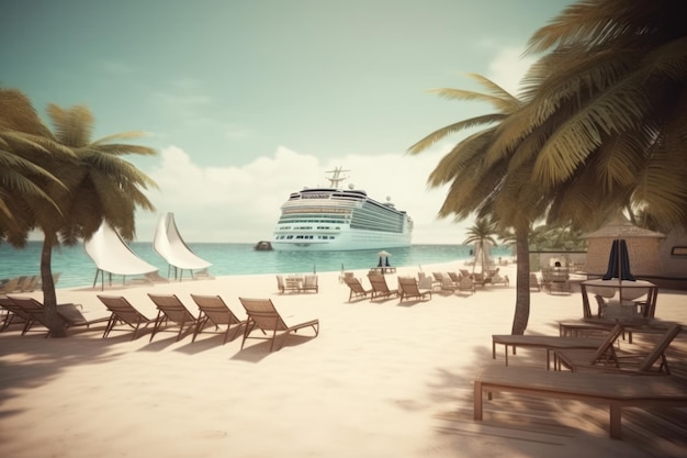 Photo cruise ship vacation in the caribbean photo realistic landscapes