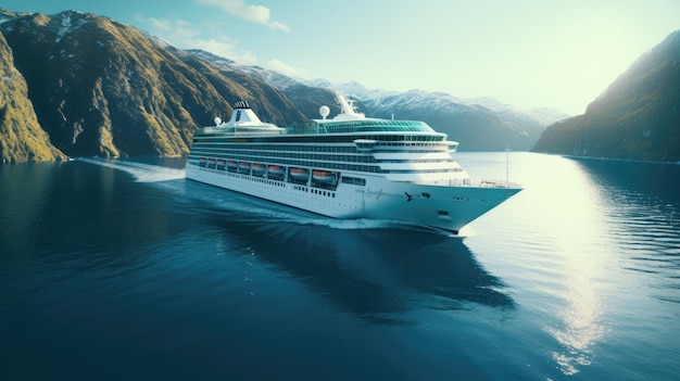 Cruise ships cross the seas AI generated Image